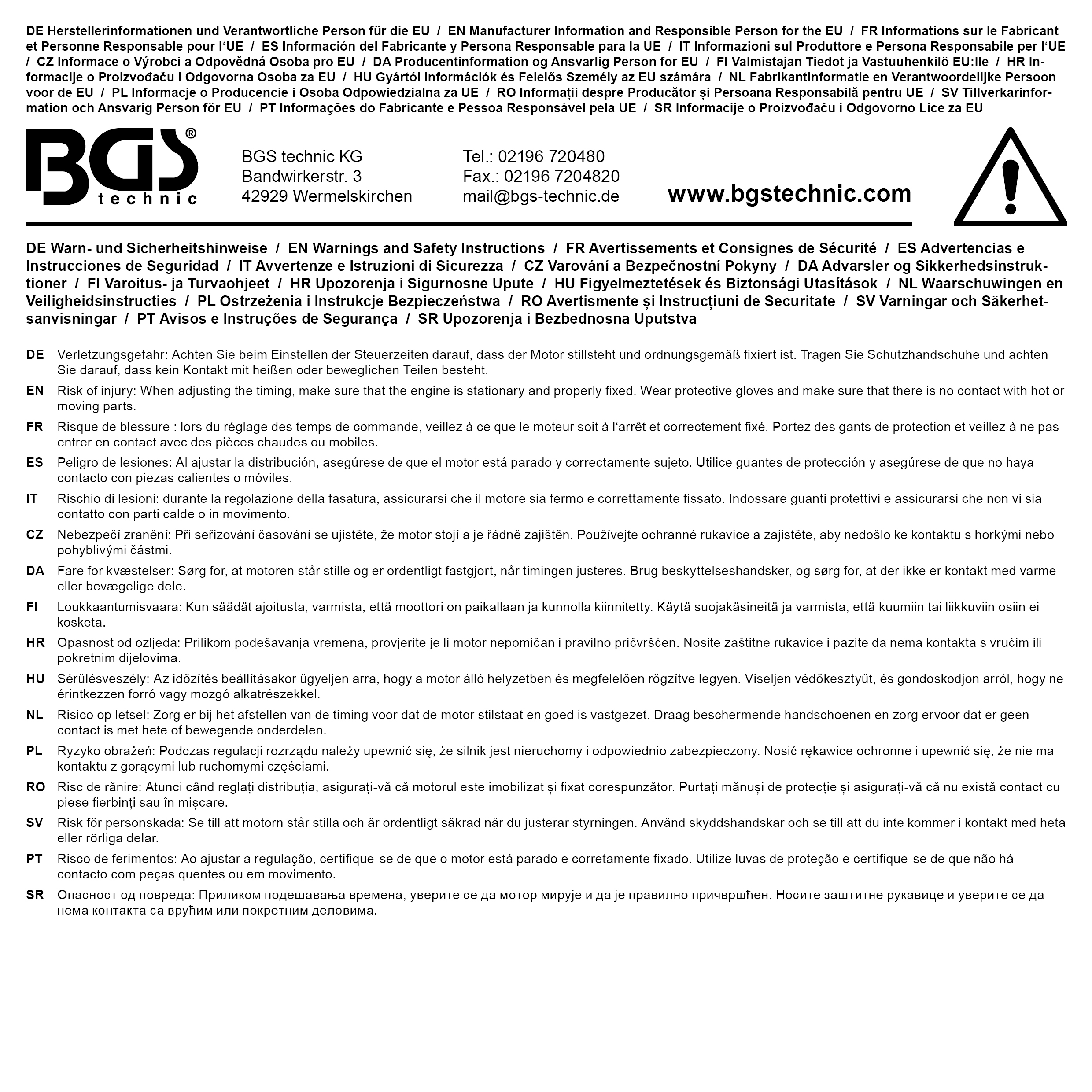 BGS Motor-Einstellwerkzeug-Satz | für Mercedes-Benz M156 & M159