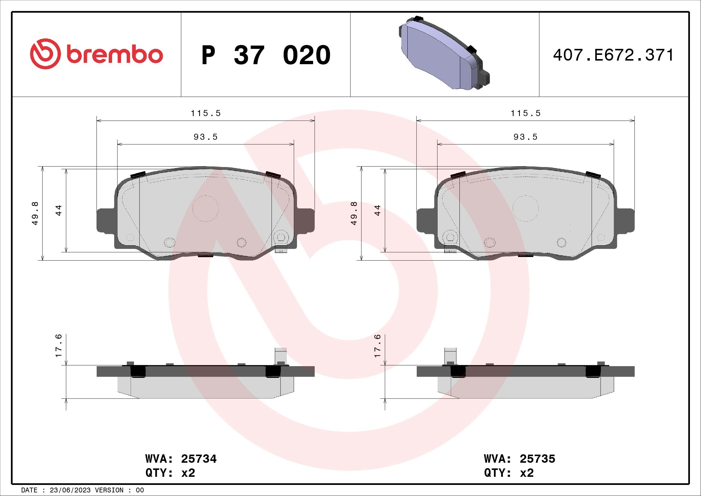 Bremsbelagsatz hinten , passt zu: CHRYSLER 200; JEEP CHEROKEE 2.0-3.2 11.13-