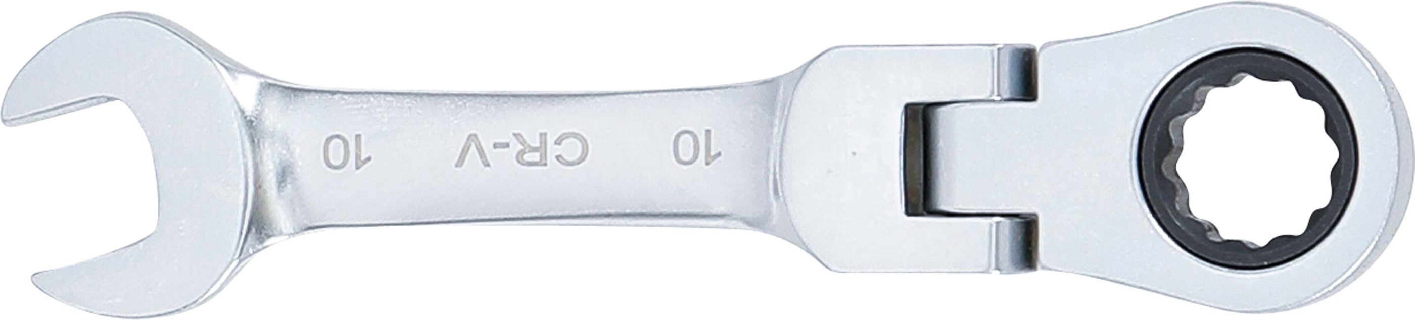 BGS Ratschenring-Maulschlüssel | kurz | abwinkelbar | SW 10 mm
