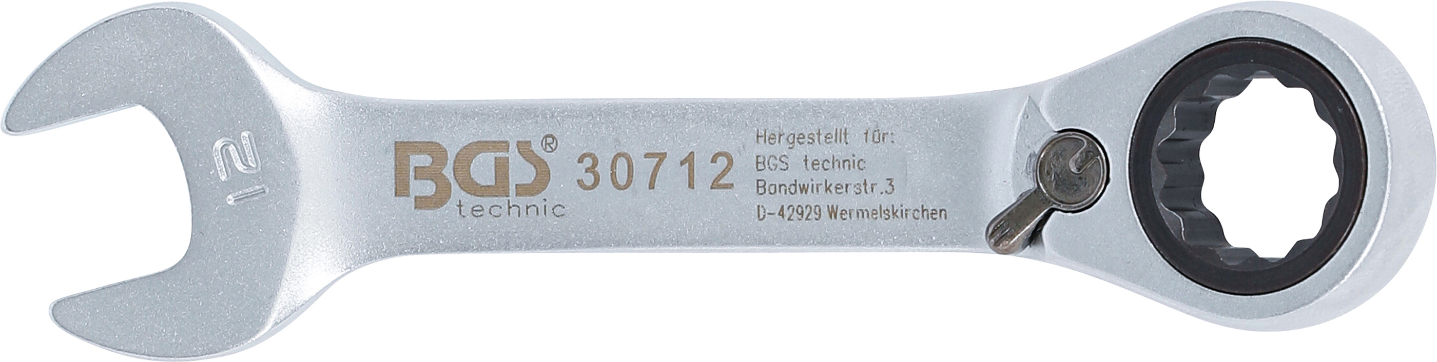 BGS Ratschenring-Maulschlüssel | kurz | umschaltbar | SW 12 mm