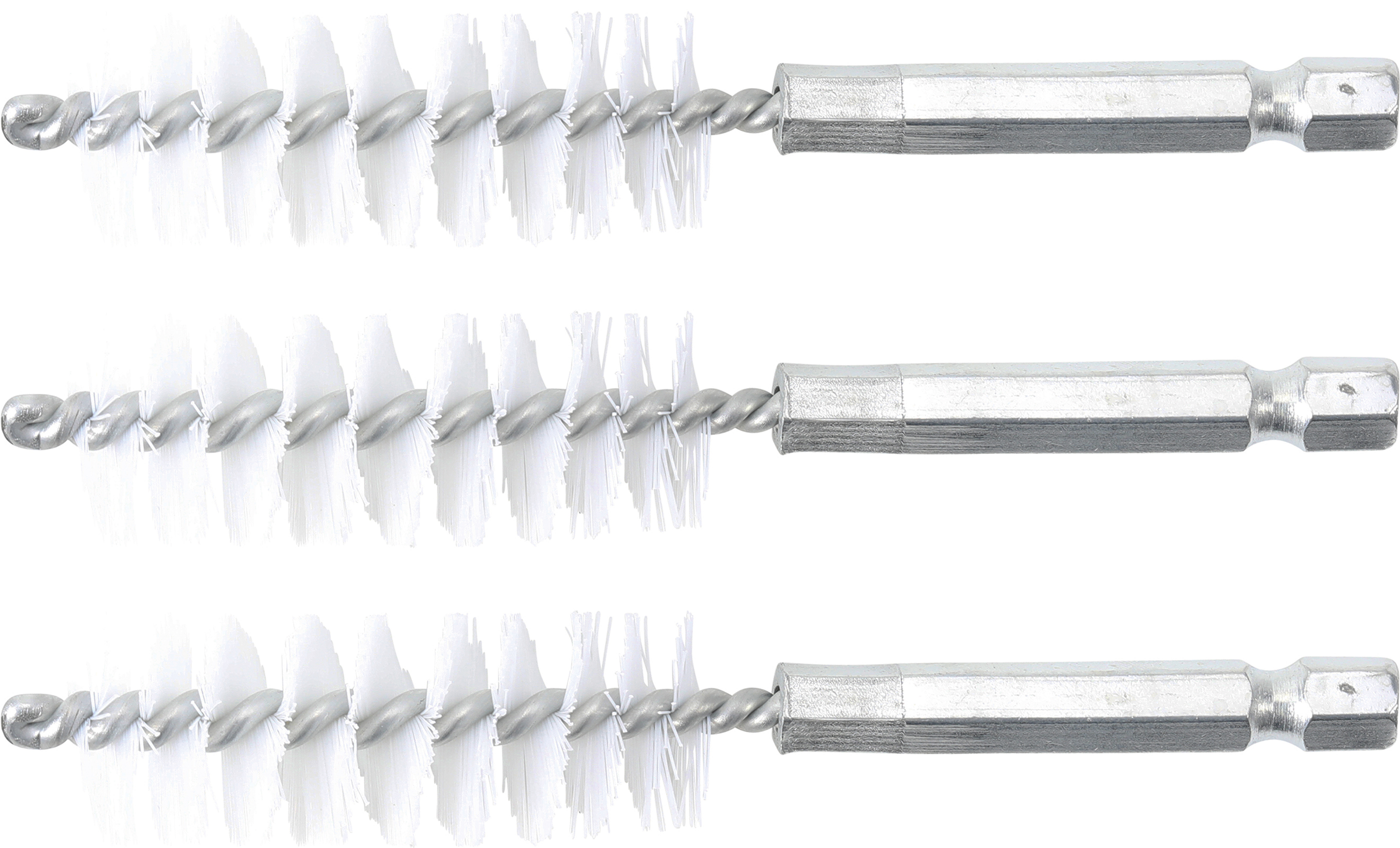 BGS Nylonbürste | 17 mm | Antrieb Außensechskant 6,3 mm (1/4") | 3-tlg.