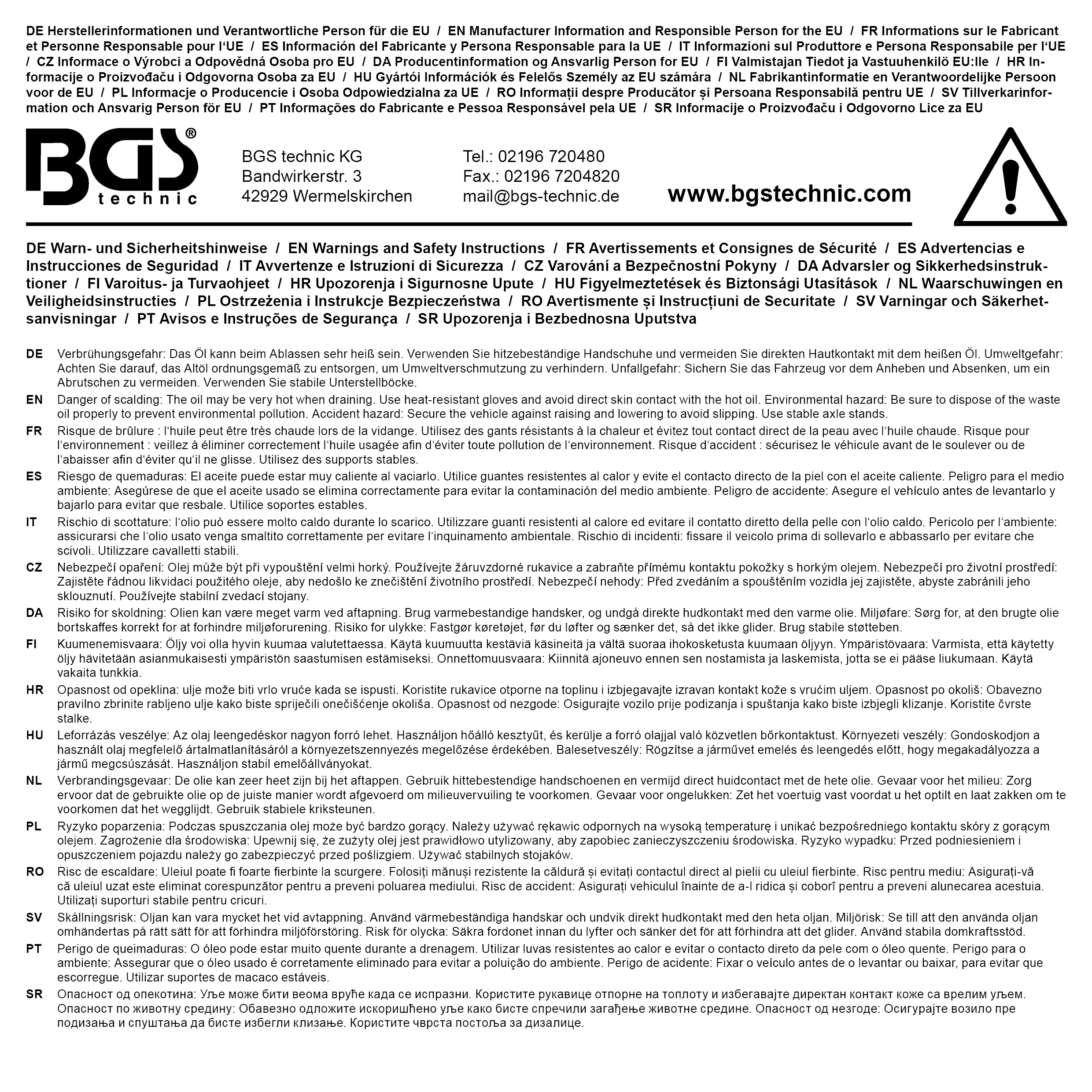 BGS Öldienstschlüssel | Antrieb Innenvierkant 12,5 mm (1/2") | Abtrieb Innenvierkant | 8 mm