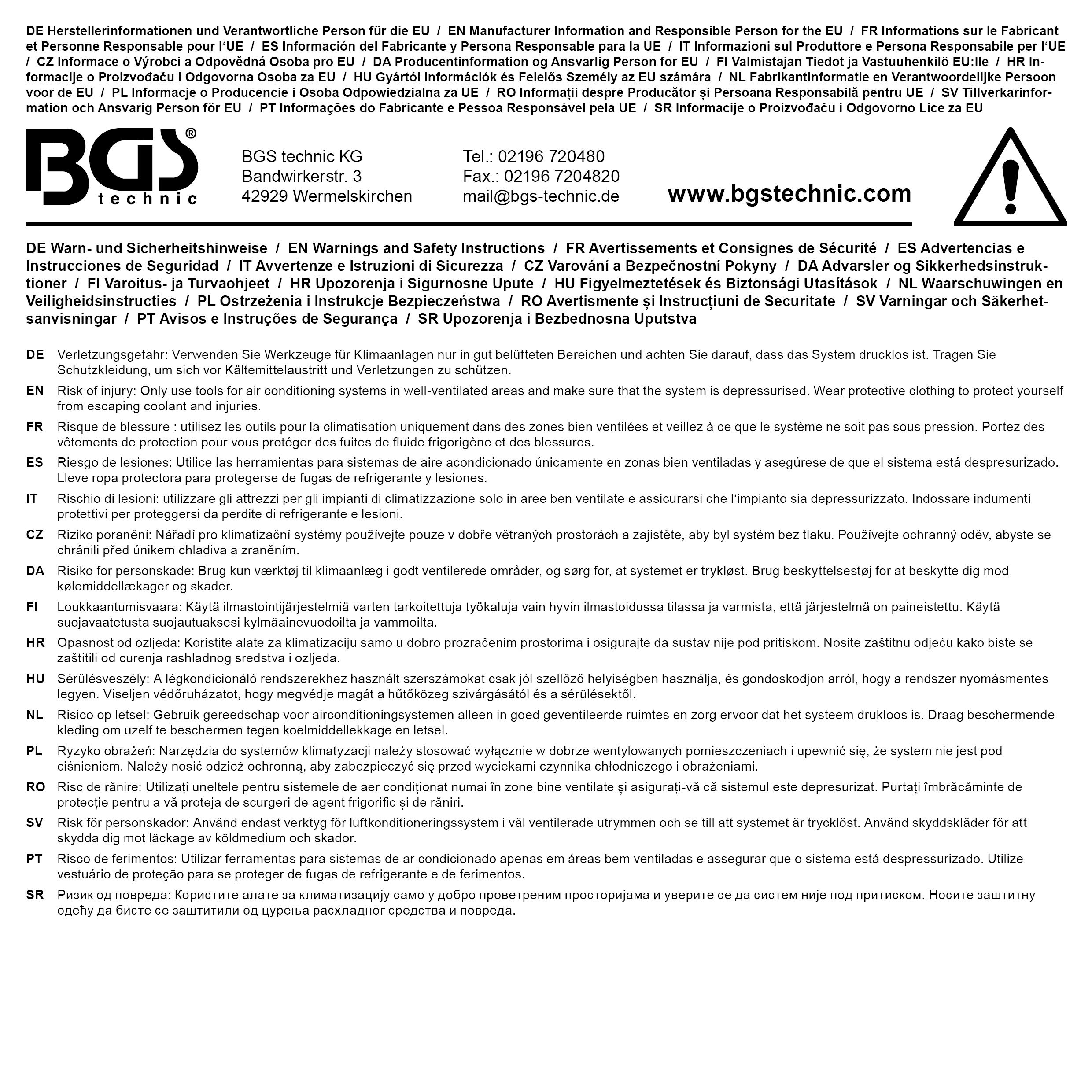 BGS UV-Lecksuch-Taschenlampen-Satz mit Zubehör | für Klimaanlagen