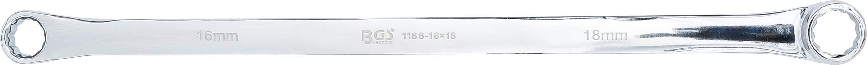 BGS Doppel-Ringschlüssel | extra lang | SW 16 x 18 mm