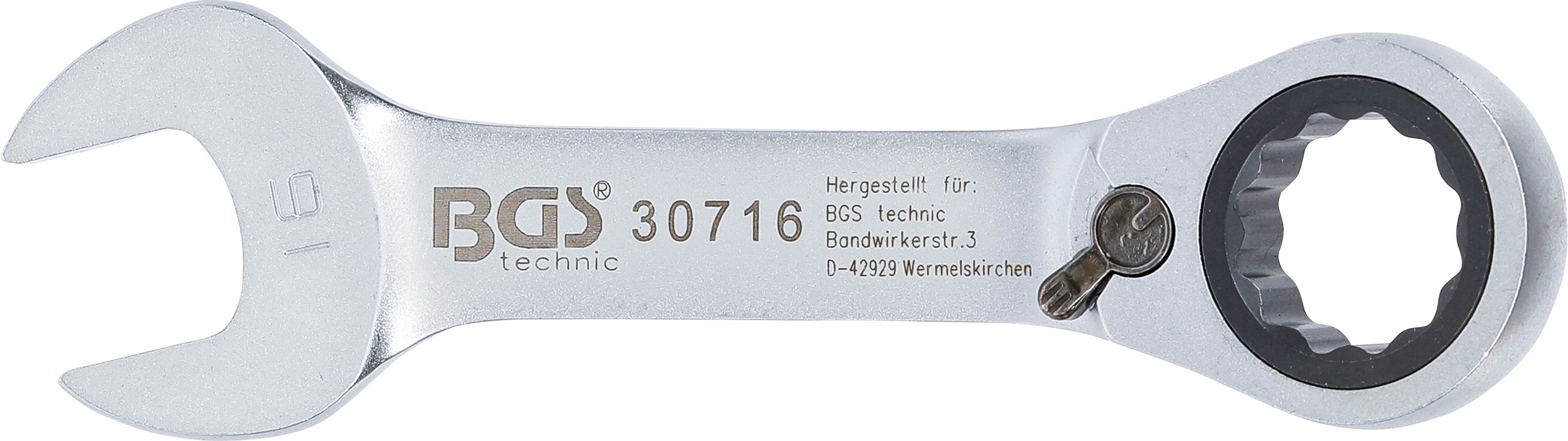 BGS Ratschenring-Maulschlüssel | kurz | umschaltbar | SW 16 mm