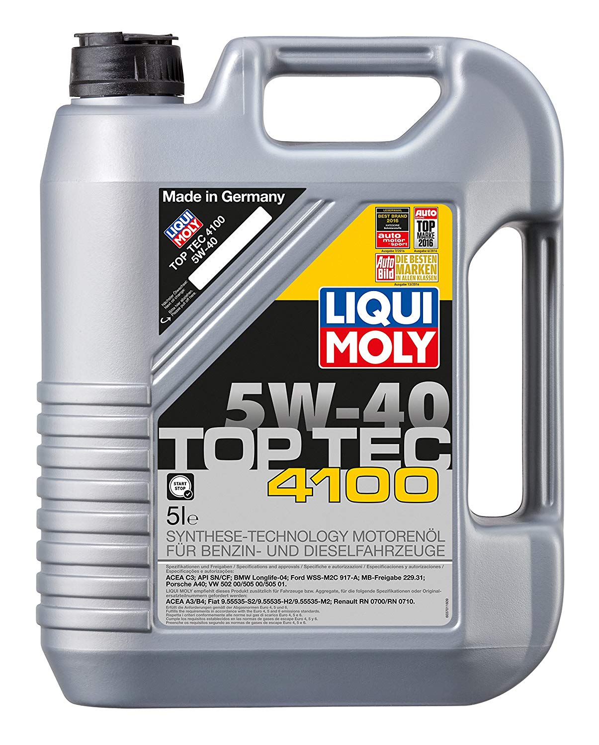 5W-40 Liqui Moly 3701 Top Tec 4100 Motoröl 5 Liter
