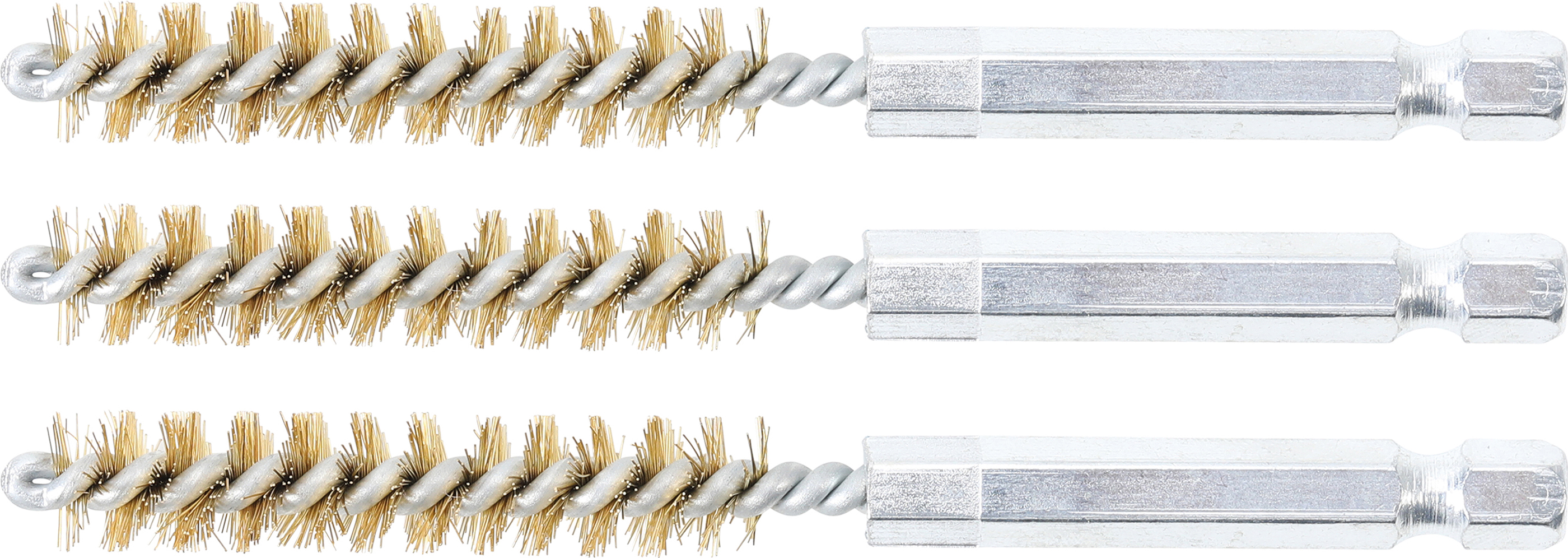 BGS Messingbürste | 9 mm | Antrieb Außensechskant 6,3 mm (1/4") | 3-tlg.