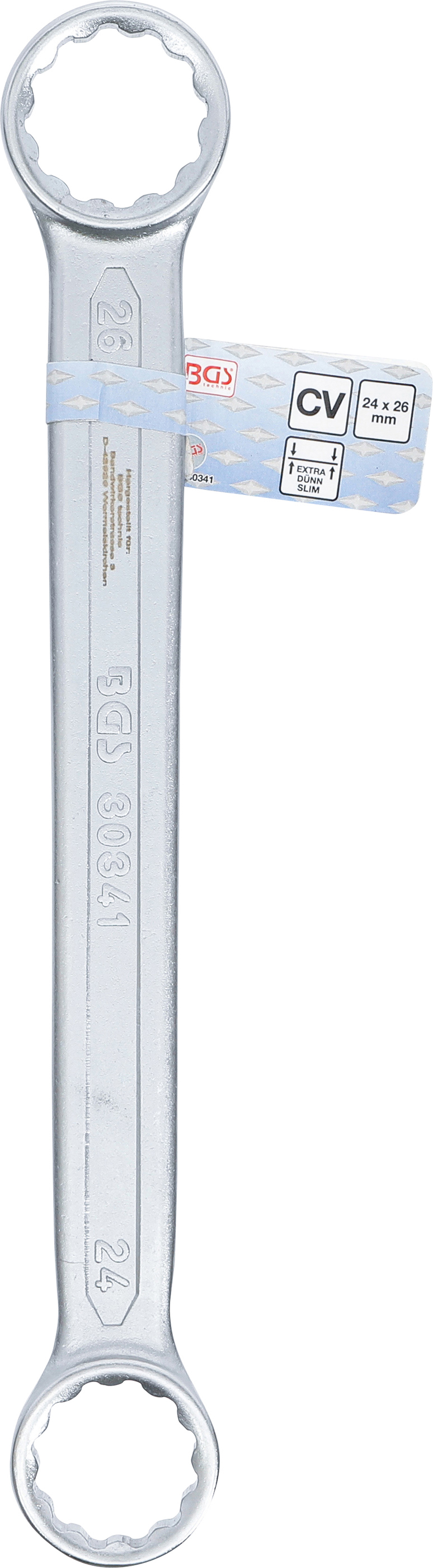 BGS Doppel-Ringschlüssel | extra flach | SW 24 x 26 mm